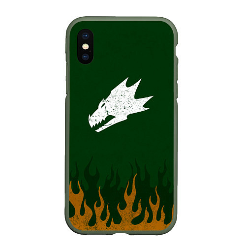 Чехол iPhone XS Max матовый Саламандры цвет легиона / 3D-Темно-зеленый – фото 1