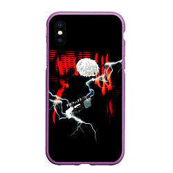 Чехол iPhone XS Max матовый Аниме Канеки Кен Токийский Гуль Tokyo Ghoul, цвет: 3D-фиолетовый