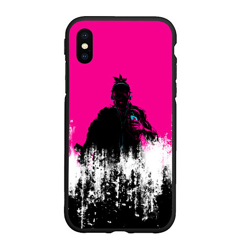 Чехол iPhone XS Max матовый Катана Зеро Самурай Katana Zero Anime / 3D-Черный – фото 1