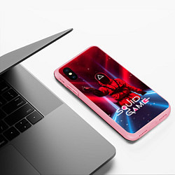 Чехол iPhone XS Max матовый Игра в кальмара - выстрел, цвет: 3D-баблгам — фото 2