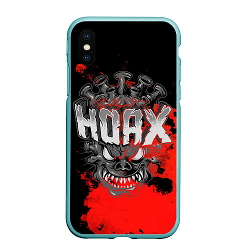 Чехол iPhone XS Max матовый Hoax / 3D-Мятный – фото 1