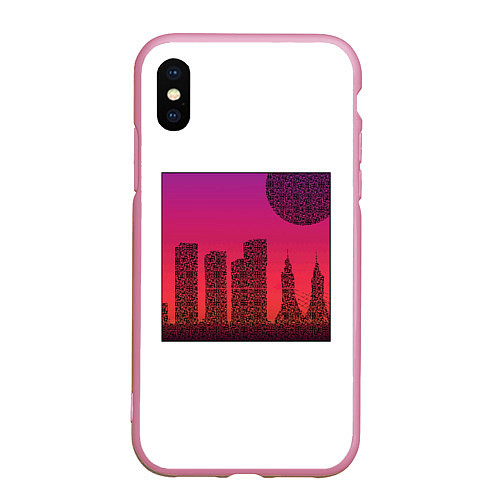 Чехол iPhone XS Max матовый QR-Town / 3D-Розовый – фото 1