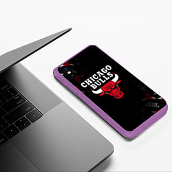 Чехол iPhone XS Max матовый ЧИКАГО БУЛЛС БЫКИ CHICAGO BULLS, цвет: 3D-фиолетовый — фото 2