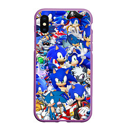 Чехол iPhone XS Max матовый SONIC СИНИЙ ЁЖ СОНИК, цвет: 3D-фиолетовый