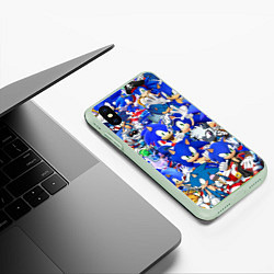 Чехол iPhone XS Max матовый SONIC СИНИЙ ЁЖ СОНИК, цвет: 3D-салатовый — фото 2