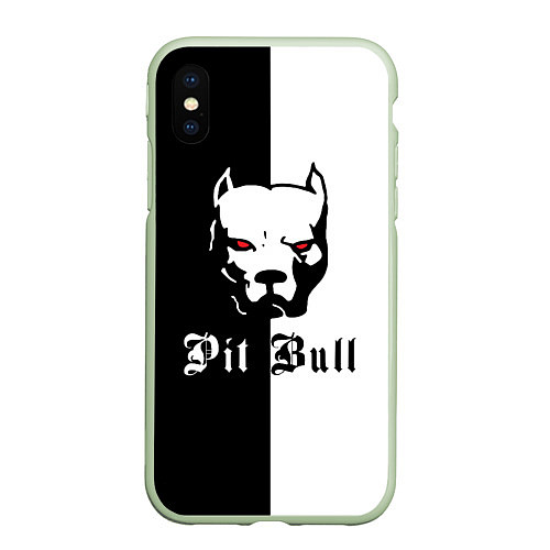 Чехол iPhone XS Max матовый Pit Bull боец / 3D-Салатовый – фото 1