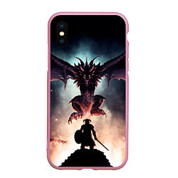 Чехол iPhone XS Max матовый Да начнётся битва, цвет: 3D-розовый