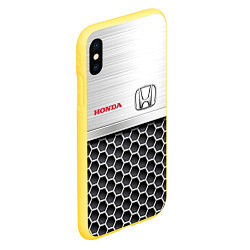 Чехол iPhone XS Max матовый HONDA Стальная решетка, цвет: 3D-желтый — фото 2