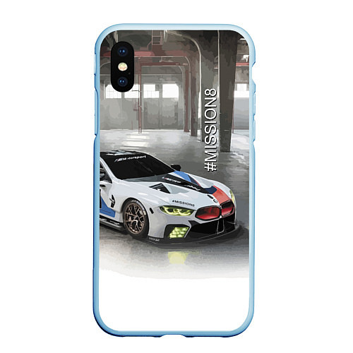 Чехол iPhone XS Max матовый BMW Motorsport Mission 8 / 3D-Голубой – фото 1