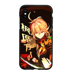 Чехол iPhone XS Max матовый Genshin Impact - Кадзуха