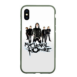 Чехол iPhone XS Max матовый Участники группы My Chemical Romance, цвет: 3D-темно-зеленый