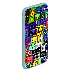 Чехол iPhone XS Max матовый Geometry Dash: All Skins, цвет: 3D-мятный — фото 2