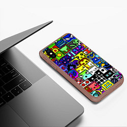 Чехол iPhone XS Max матовый Geometry Dash: All Skins, цвет: 3D-коричневый — фото 2