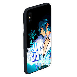 Чехол iPhone XS Max матовый Genshin Impact - Кэйа, цвет: 3D-черный — фото 2