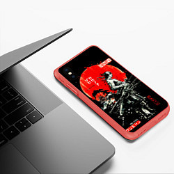 Чехол iPhone XS Max матовый Ван пис зоро самурай на черном фоне, цвет: 3D-красный — фото 2