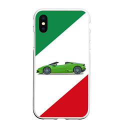 Чехол iPhone XS Max матовый Lamborghini Италия, цвет: 3D-белый