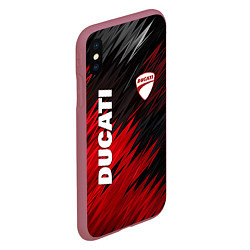 Чехол iPhone XS Max матовый DUCATI RED STYLE MOTOCYCLE, цвет: 3D-малиновый — фото 2