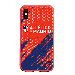 Чехол iPhone XS Max матовый Atletico Madrid: Football Club, цвет: 3D-красный