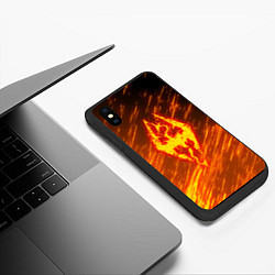 Чехол iPhone XS Max матовый СКАЙРИМ ОГЕННЫЙ ДРАКОН ЛОГО TES, цвет: 3D-черный — фото 2