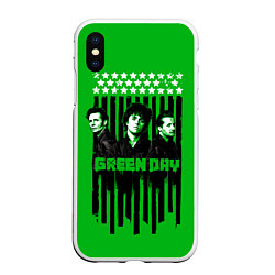 Чехол iPhone XS Max матовый Green day is here, цвет: 3D-белый
