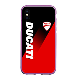 Чехол iPhone XS Max матовый DUCATI RED DEVIL MOTOCYCLE, цвет: 3D-фиолетовый