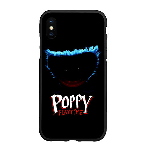 Чехол iPhone XS Max матовый Poppy Playtime: Huggy Wuggy / 3D-Черный – фото 1
