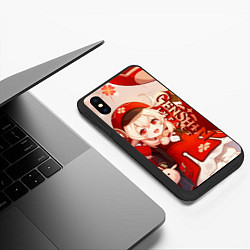 Чехол iPhone XS Max матовый Кли - Геншин импакт, цвет: 3D-черный — фото 2