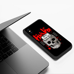 Чехол iPhone XS Max матовый Дорохедоро - маска Эбису, цвет: 3D-черный — фото 2