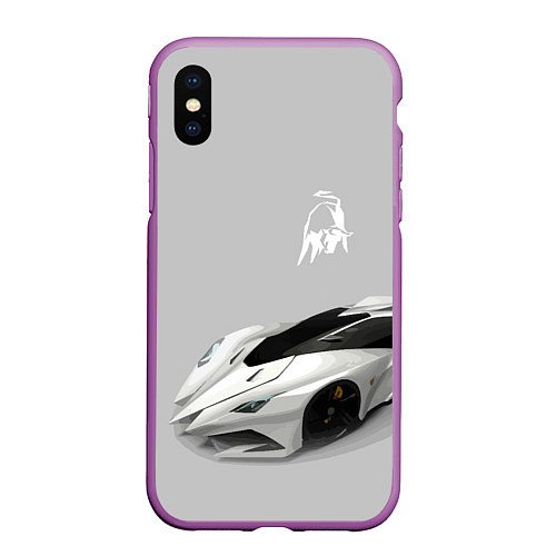 Чехол iPhone XS Max матовый Lamborghini Concept sketch / 3D-Фиолетовый – фото 1