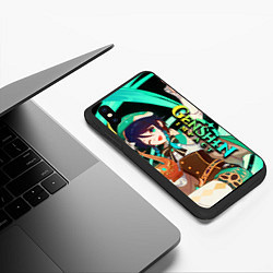 Чехол iPhone XS Max матовый Венти - Геншин импакт, цвет: 3D-черный — фото 2