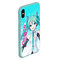 Чехол iPhone XS Max матовый Hatsune Miku, Мику Хацунэ, цвет: 3D-мятный — фото 2