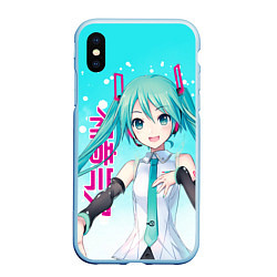 Чехол iPhone XS Max матовый Hatsune Miku, Мику Хацунэ, цвет: 3D-голубой