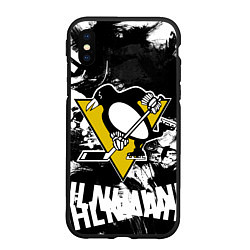 Чехол iPhone XS Max матовый Питтсбург Пингвинз Pittsburgh Penguins, цвет: 3D-черный