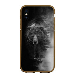 Чехол iPhone XS Max матовый EVIL BEAR, цвет: 3D-коричневый