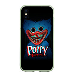 Чехол iPhone XS Max матовый Poppy Playtime, цвет: 3D-салатовый