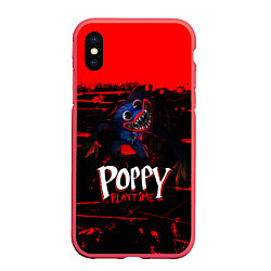 Чехол iPhone XS Max матовый Poppy Playtime, цвет: 3D-красный