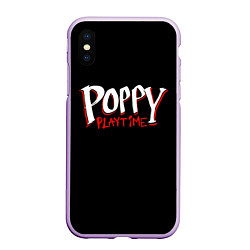 Чехол iPhone XS Max матовый Poppy Playtime: Logo, цвет: 3D-сиреневый