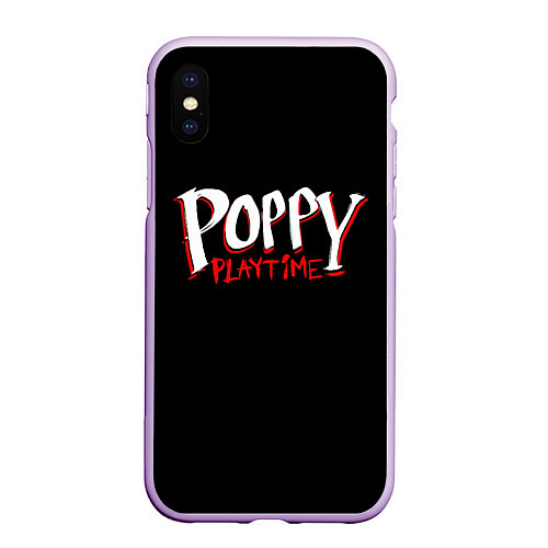 Чехол iPhone XS Max матовый Poppy Playtime: Logo / 3D-Сиреневый – фото 1