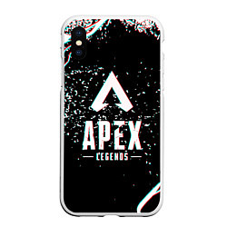 Чехол iPhone XS Max матовый APEX LEGENDS GLITCH, цвет: 3D-белый
