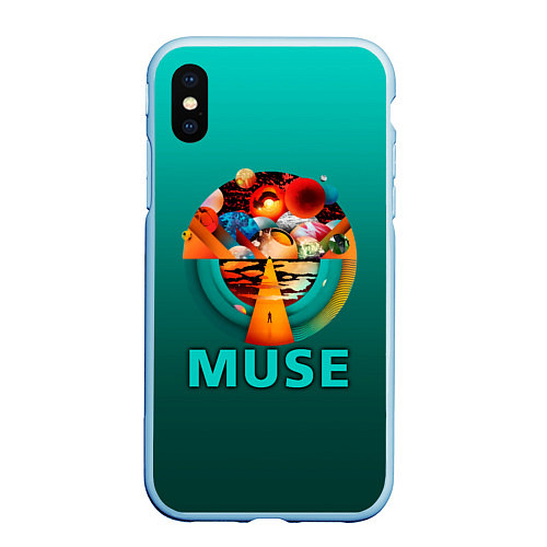 Чехол iPhone XS Max матовый The Resistance - Muse / 3D-Голубой – фото 1