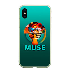 Чехол iPhone XS Max матовый The Resistance - Muse, цвет: 3D-салатовый