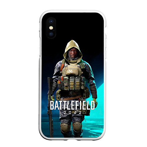 Чехол iPhone XS Max матовый Battlefield 2042 - Ирландец / 3D-Белый – фото 1