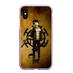 Чехол iPhone XS Max матовый Трафальгар Ло One Piece c нодати, цвет: 3D-сиреневый