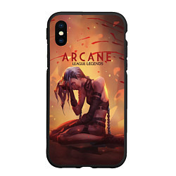 Чехол iPhone XS Max матовый Arcane: League of Legends Jinx, цвет: 3D-черный