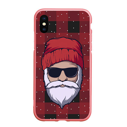 Чехол iPhone XS Max матовый SANTA HIPSTER САНТА ХИПСТЕР / 3D-Баблгам – фото 1