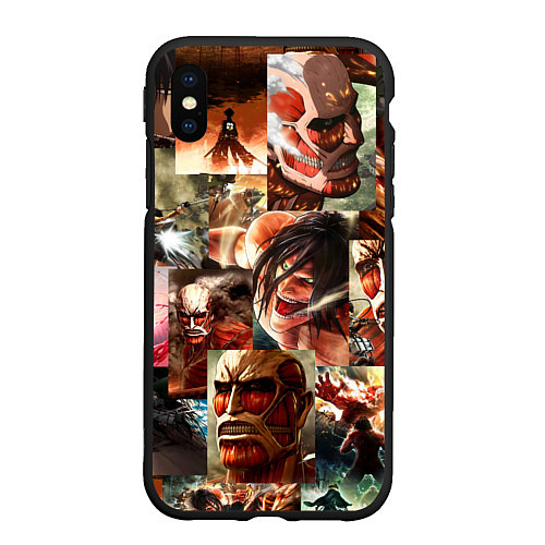 Чехол iPhone XS Max матовый Атака Титанов Shingeki no Kyojin / 3D-Черный – фото 1