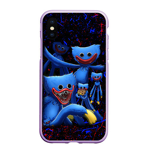 Чехол iPhone XS Max матовый Huggy Wuggy: Players / 3D-Сиреневый – фото 1