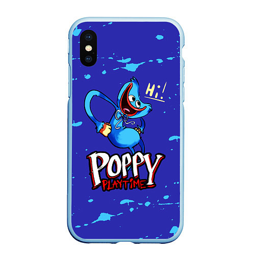 Чехол iPhone XS Max матовый Poppy Playtime / 3D-Голубой – фото 1