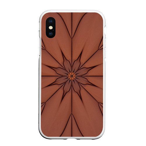 Чехол iPhone XS Max матовый Абстрактный цветок Оранжевый 1-29 / 3D-Белый – фото 1