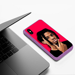 Чехол iPhone XS Max матовый Thinking Denzel, цвет: 3D-фиолетовый — фото 2